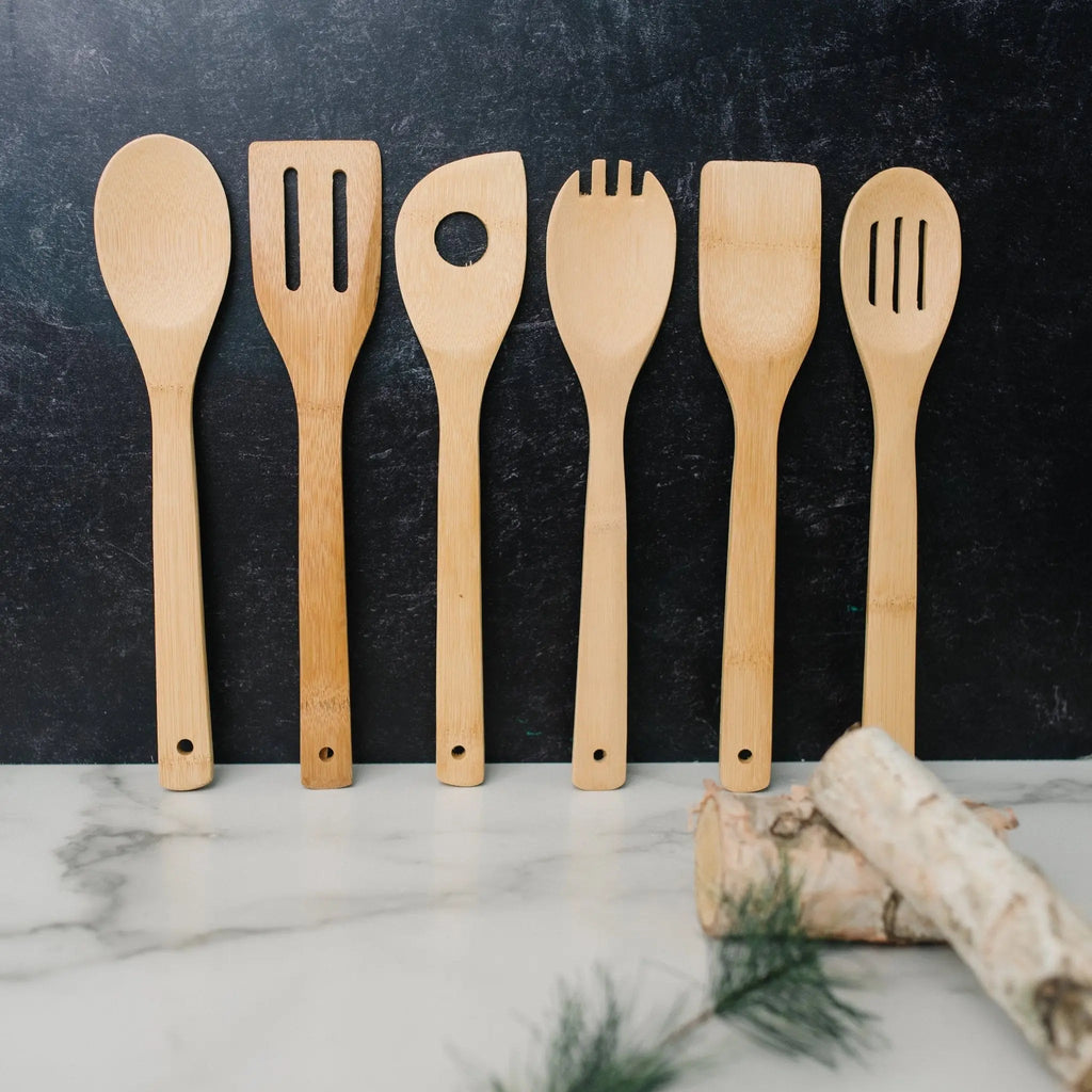 Bamboo Kitchen Utensil Holder, Kitchen Decor with Family Quote, Housewarming Gifts, Christmas Gift for Mom, Birthday Gifts for Mother